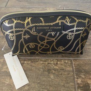 Adrienne Vittadini Gold Chain Print Cosmetic Bag